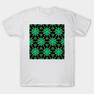 Aqua Lime and Yellow Pattern T-Shirt